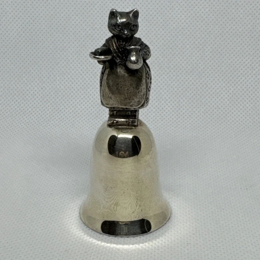 Vintage NE Mrs Ribby Beatrix Potter Silverplate Figurine Bell